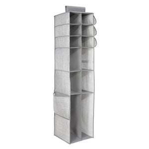 InterDesign 04473 Aldo Fabric Hanging Closet Storage Organizer, for Clothing, Sweaters, Shoes, Accessories, Gray, 6 Shelves