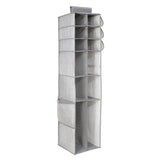 InterDesign 04473 Aldo Fabric Hanging Closet Storage Organizer, for Clothing, Sweaters, Shoes, Accessories, Gray, 6 Shelves