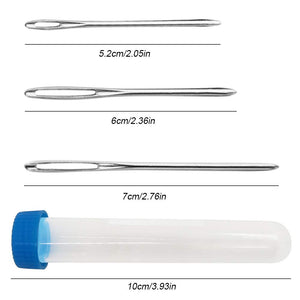 30 Paquetes de diferentes tamaños Agujas romas para ojos grandes Agujas de coser con botella transparente Agujas de costura SourceTon Hilos de acero Agujas de punto (5,2 cm, 6 cm y 7 cm) para bricolaje