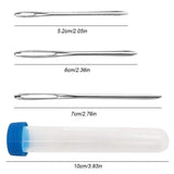 30 Paquetes de diferentes tamaños Agujas romas para ojos grandes Agujas de coser con botella transparente Agujas de costura SourceTon Hilos de acero Agujas de punto (5,2 cm, 6 cm y 7 cm) para bricolaje