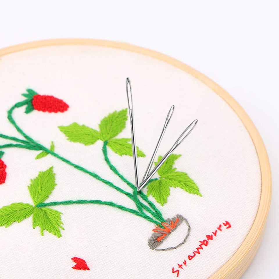 30 Paquetes de diferentes tamaños Agujas romas para ojos grandes Agujas de coser con botella transparente Agujas de costura SourceTon Hilos de acero Agujas de punto (5,2 cm, 6 cm y 7 cm) para bricolaje