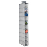 InterDesign 04473 Aldo Fabric Hanging Closet Storage Organizer, for Clothing, Sweaters, Shoes, Accessories, Gray, 6 Shelves