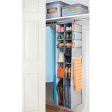 InterDesign 04473 Aldo Fabric Hanging Closet Storage Organizer, for Clothing, Sweaters, Shoes, Accessories, Gray, 6 Shelves