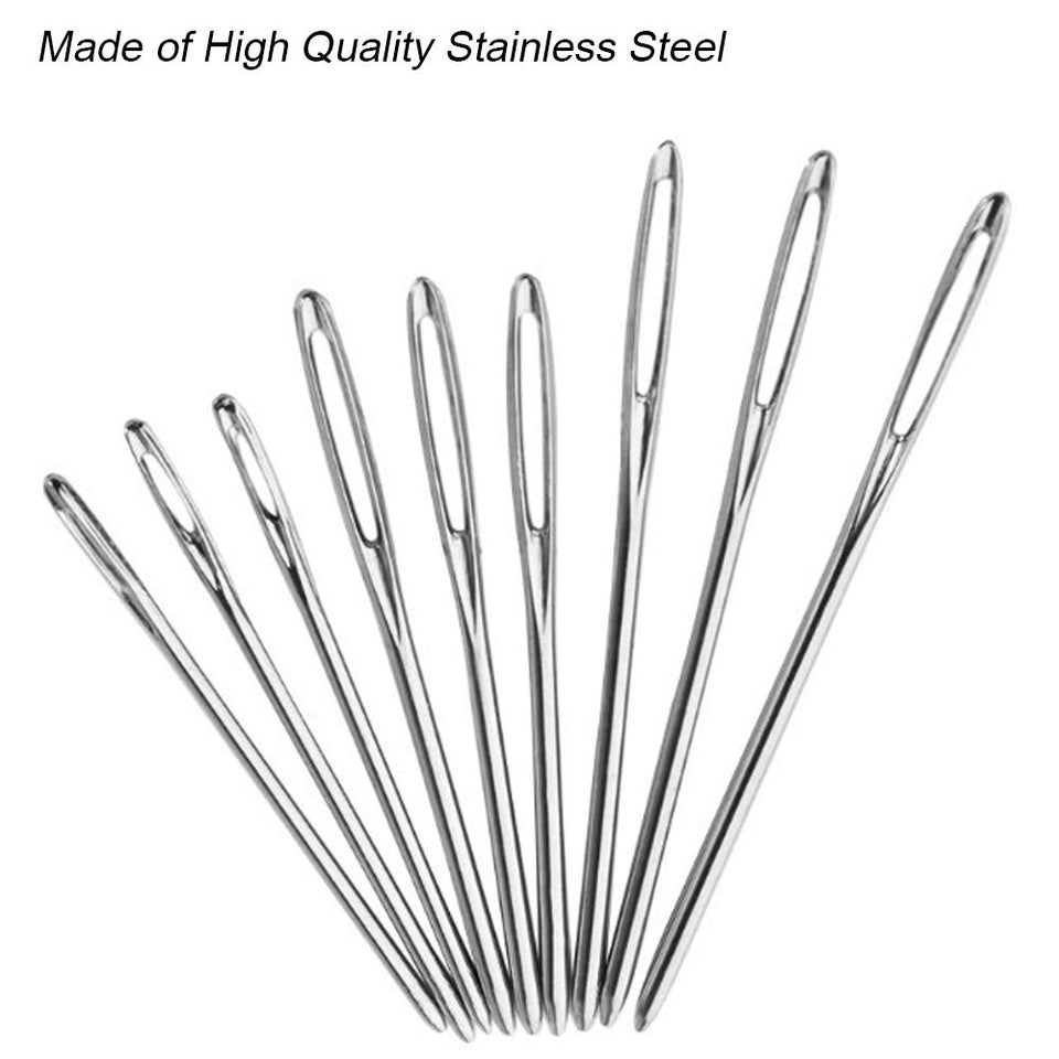 30 Paquetes de diferentes tamaños Agujas romas para ojos grandes Agujas de coser con botella transparente Agujas de costura SourceTon Hilos de acero Agujas de punto (5,2 cm, 6 cm y 7 cm) para bricolaje