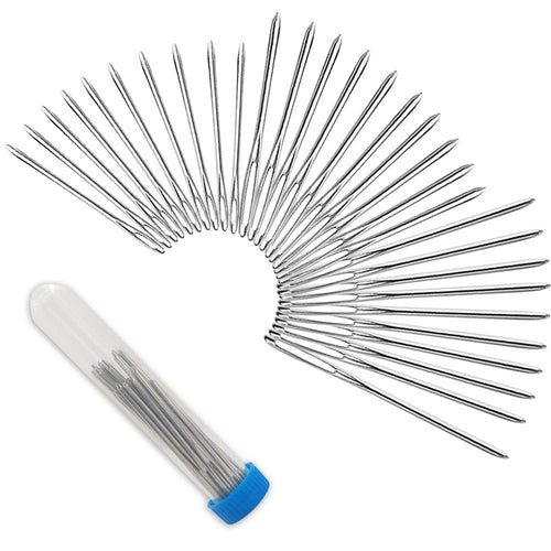 30 Paquetes de diferentes tamaños Agujas romas para ojos grandes Agujas de coser con botella transparente Agujas de costura SourceTon Hilos de acero Agujas de punto (5,2 cm, 6 cm y 7 cm) para bricolaje