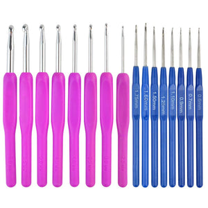 55 paquetes de ganchillo Kniting Sets, Bantoye Ganchillo Gancho de aluminio Agujas Costura accesorios de ganchillo con estuche para tejido de lana de hilo de coser, color surtido