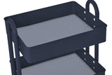 ECR4Kids Carrito de herramientas con ruedas de metal de 3 ó 4 niveles, organizador de almacenamiento móvil resistente, Marino, Cart (4-Tier)