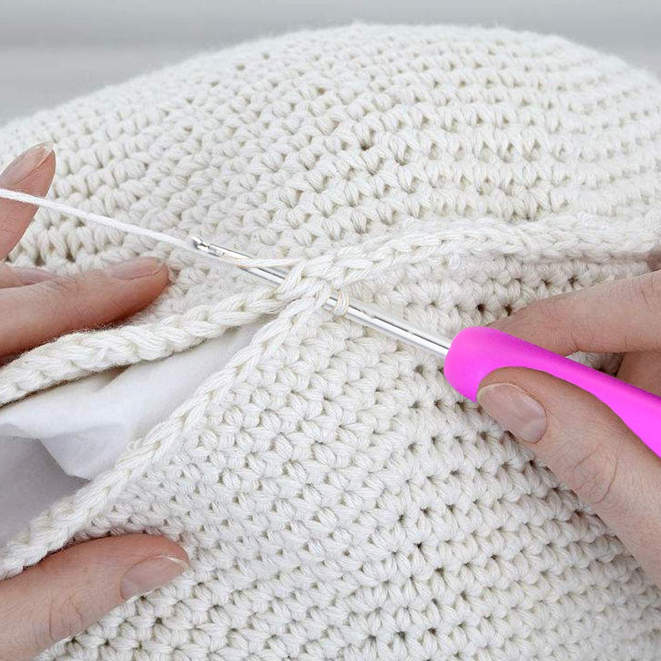 55 paquetes de ganchillo Kniting Sets, Bantoye Ganchillo Gancho de aluminio Agujas Costura accesorios de ganchillo con estuche para tejido de lana de hilo de coser, color surtido