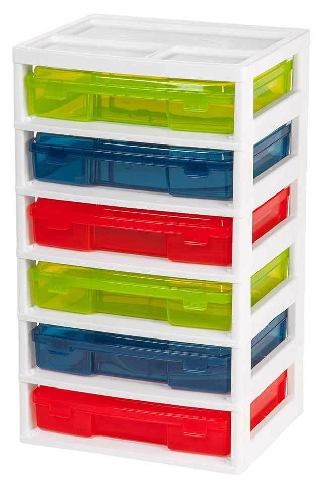 Iris 6-Case Actividad Pecho con Organizador Parte Superior, Varios Colores
