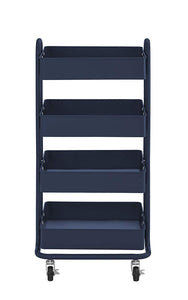 ECR4Kids Carrito de herramientas con ruedas de metal de 3 ó 4 niveles, organizador de almacenamiento móvil resistente, Marino, Cart (4-Tier)