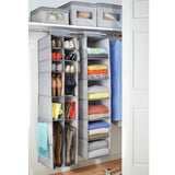 InterDesign 04473 Aldo Fabric Hanging Closet Storage Organizer, for Clothing, Sweaters, Shoes, Accessories, Gray, 6 Shelves