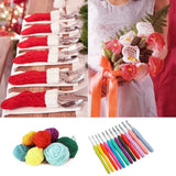 52 PCS 16 Tamaño Ganchos de Ganchillo Agujas de Tejer Crochet Puntos de Sutura Fijado en Caja de Plástico, Púrpura/Rosa / Verde/Atractivo (Color : Púrpura)