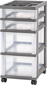 Iris 4-Drawer Carro con Organizador Superior y Ruedas