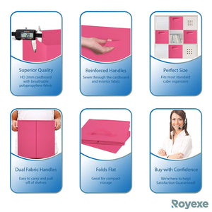 Juego de cubos de almacenamiento plegable de tela duradera, cuadrado plegable organizar contenedores, doblar en cestas cajón resistente G, 2 asas, ideal para guardería o cualquiera de tus necesidades de almacenamiento, de primera calidad, Paquete de 8