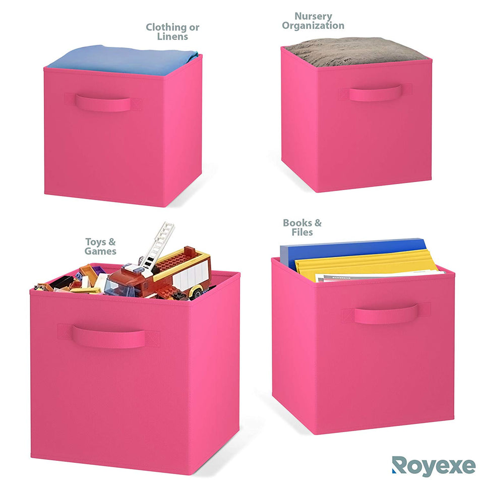 Juego de cubos de almacenamiento plegable de tela duradera, cuadrado plegable organizar contenedores, doblar en cestas cajón resistente G, 2 asas, ideal para guardería o cualquiera de tus necesidades de almacenamiento, de primera calidad, Paquete de 8