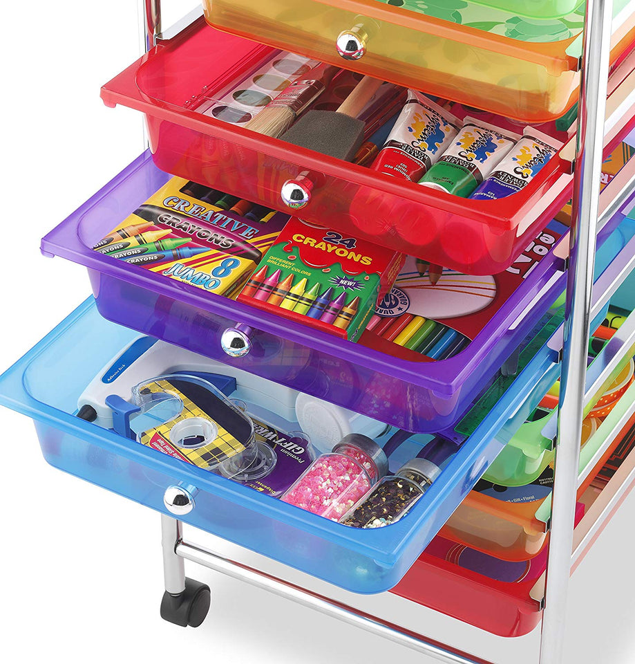 Whitmor 10-Drawer Rolling Organizador Craft – Carro, Multicolor