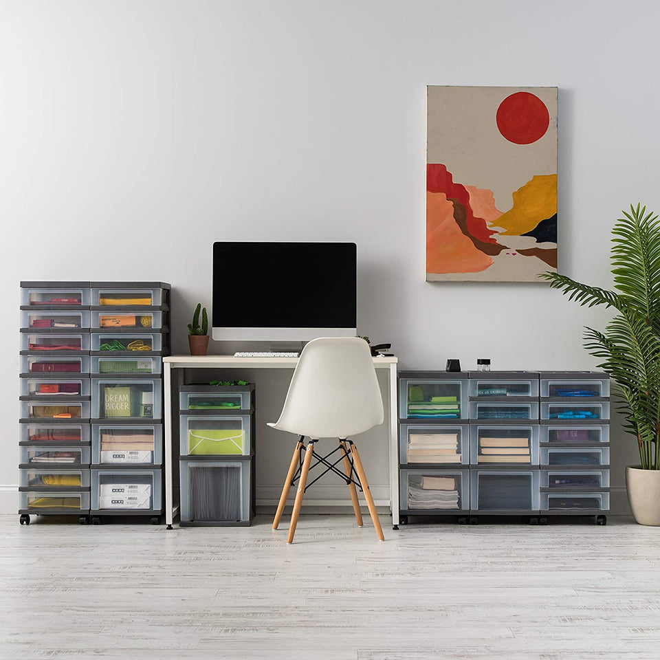 Iris 4-Drawer Carro con Organizador Superior y Ruedas